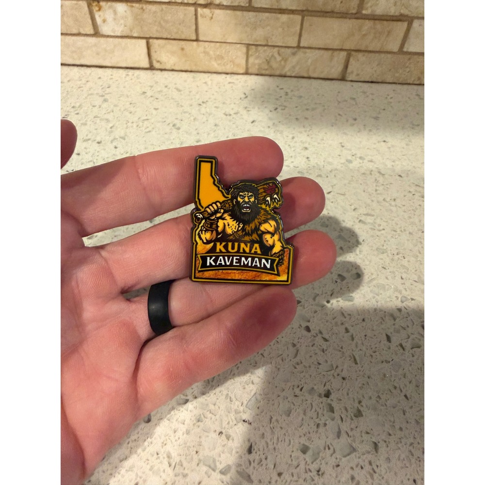 Kuna Kaveman Idaho State Outline Mascot Collectible Lapel Pin